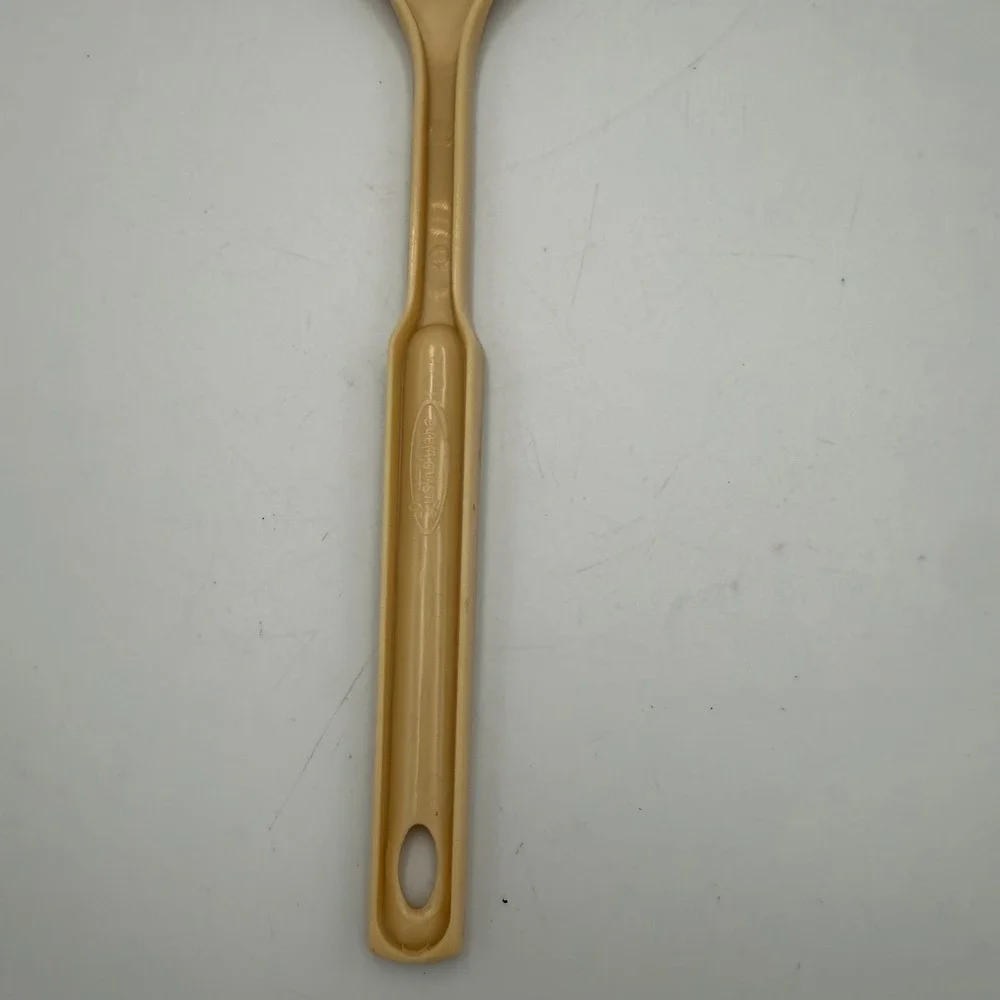 Lustro Ware Vintage Slotted Spoon Plastic Tan Harvest Kitchen Utensil 11.75